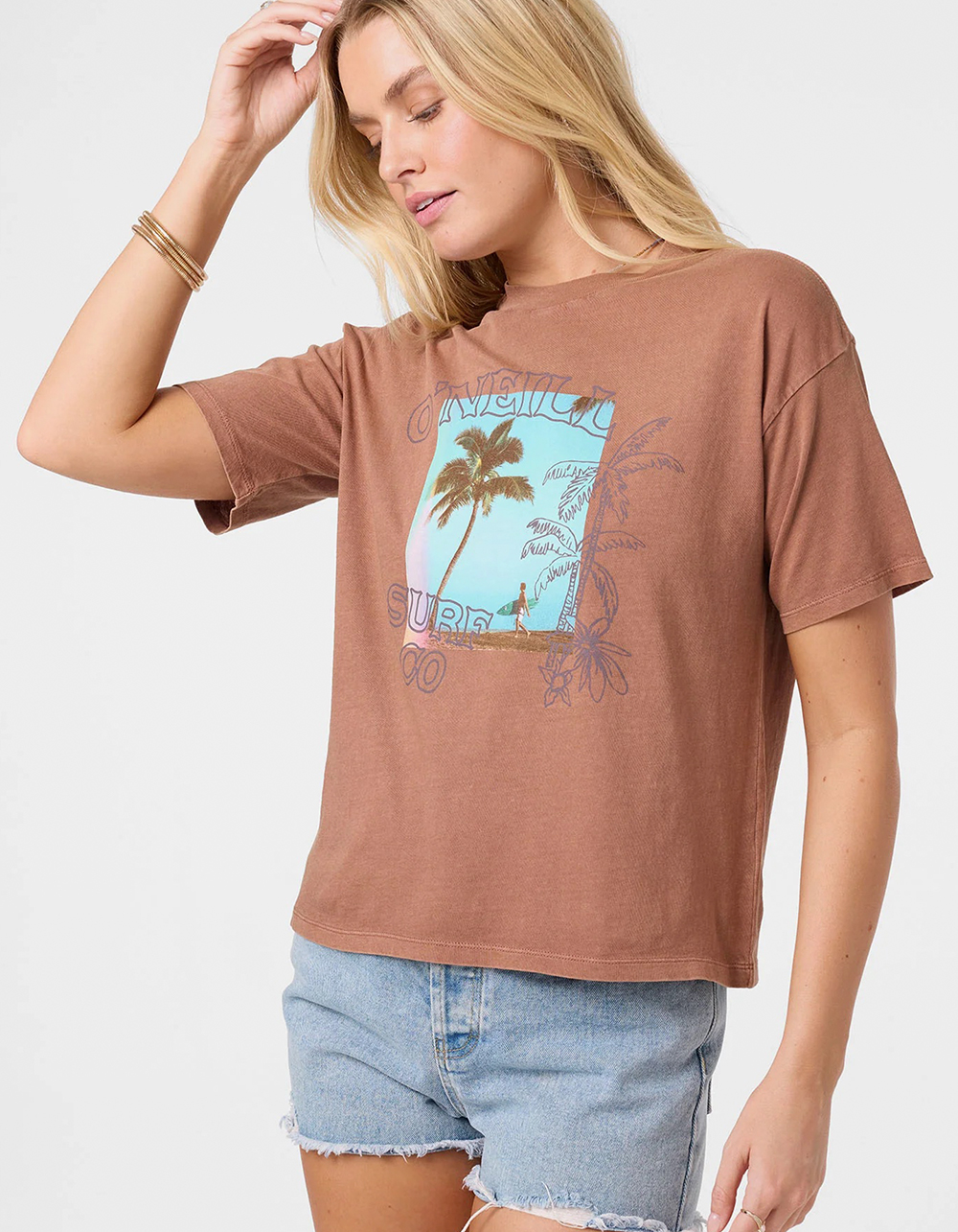 O'NEILL Doodles Womens Easy Tee - BROWN