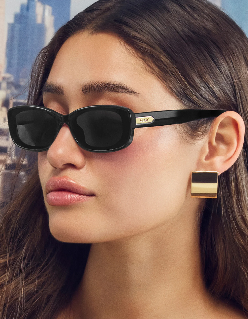 QUAY AUSTRALIA Vibe Check Sunglasses - CHOCOLATE