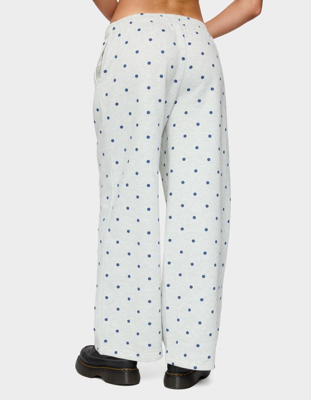 EDIKTED Ny Babe Polka Dot Sweatpants - GRAY