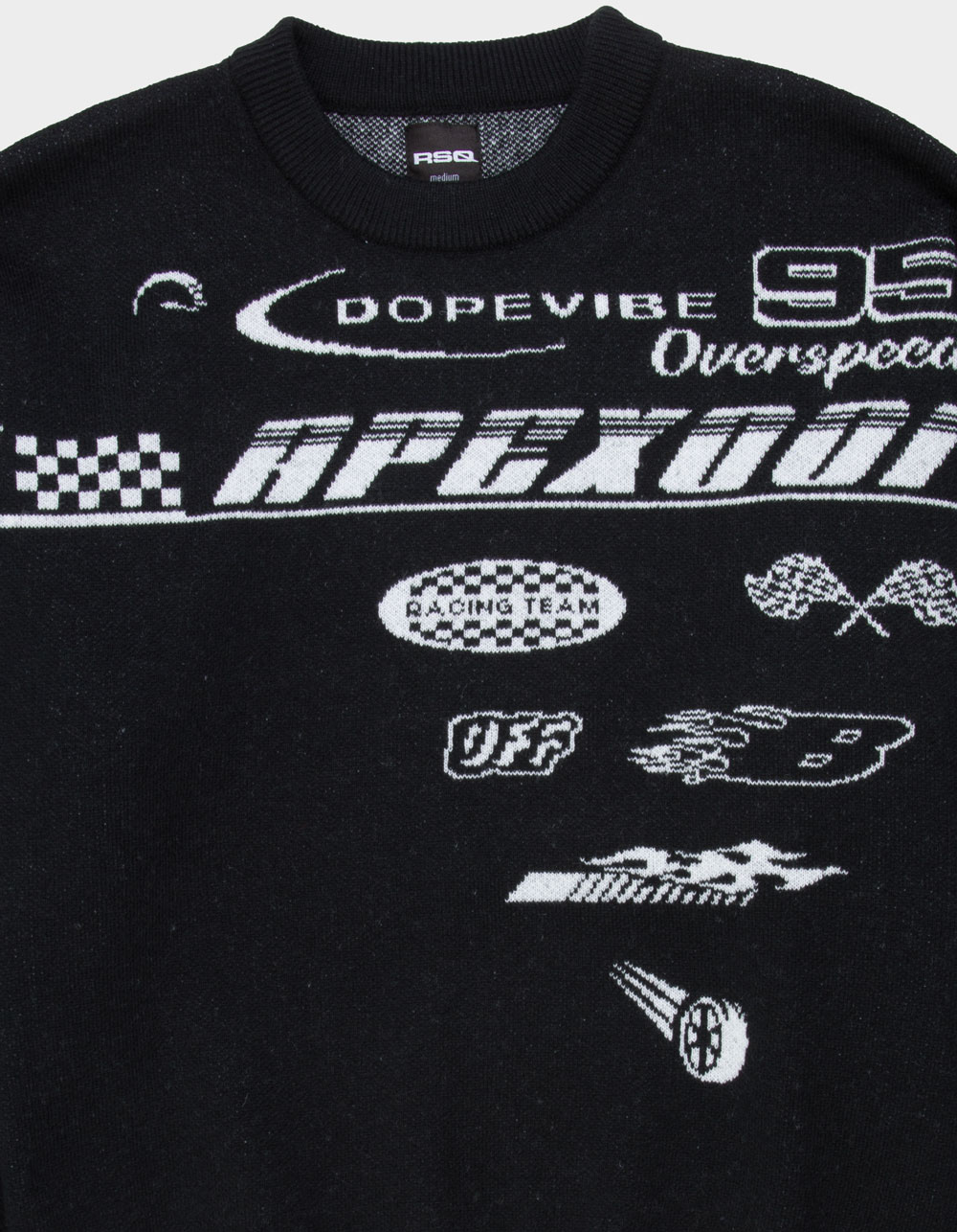 RSQ Mens Graphic Sweater - BLACK