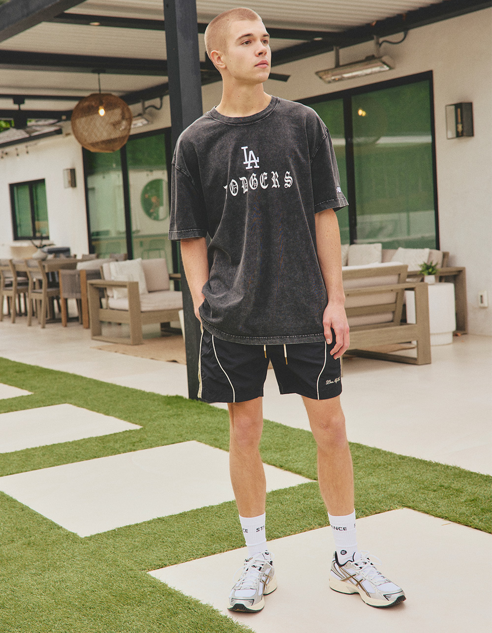 LIRA Mens Nylon Pieced Shorts - BLK/FATIGUE