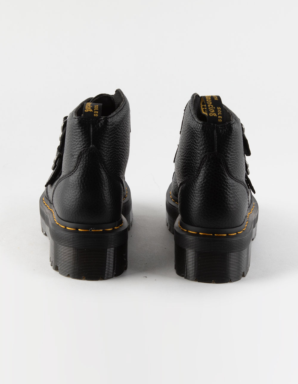 DR. MARTENS Devon Flower Buckle Womens Platform Boots - BLACK | Tillys