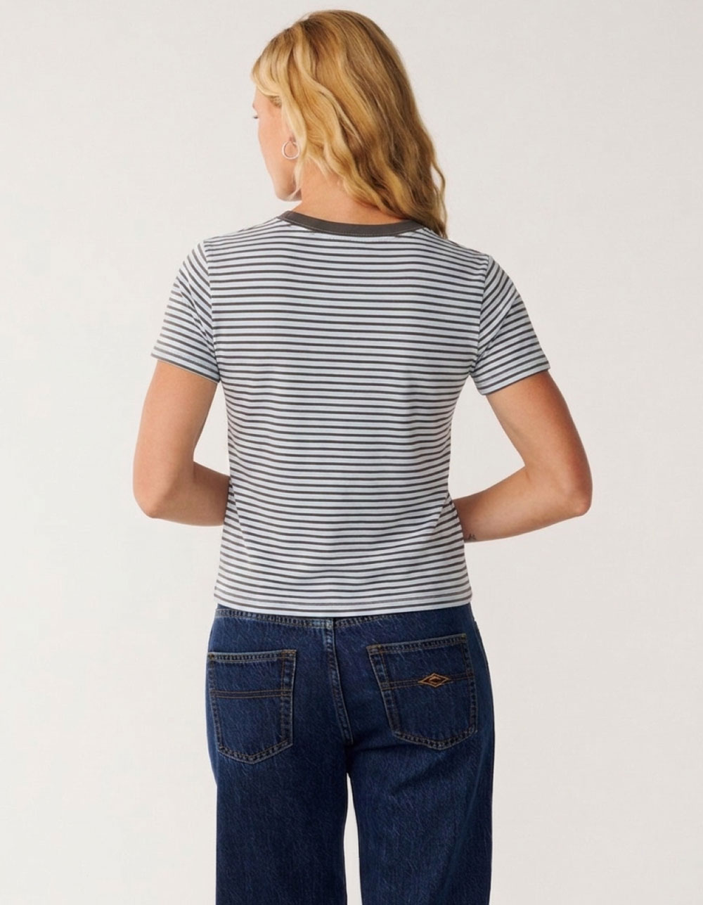 RIP CURL Stephanie Gilmore Stripe Womens Standard Tee - BLUE COMBO