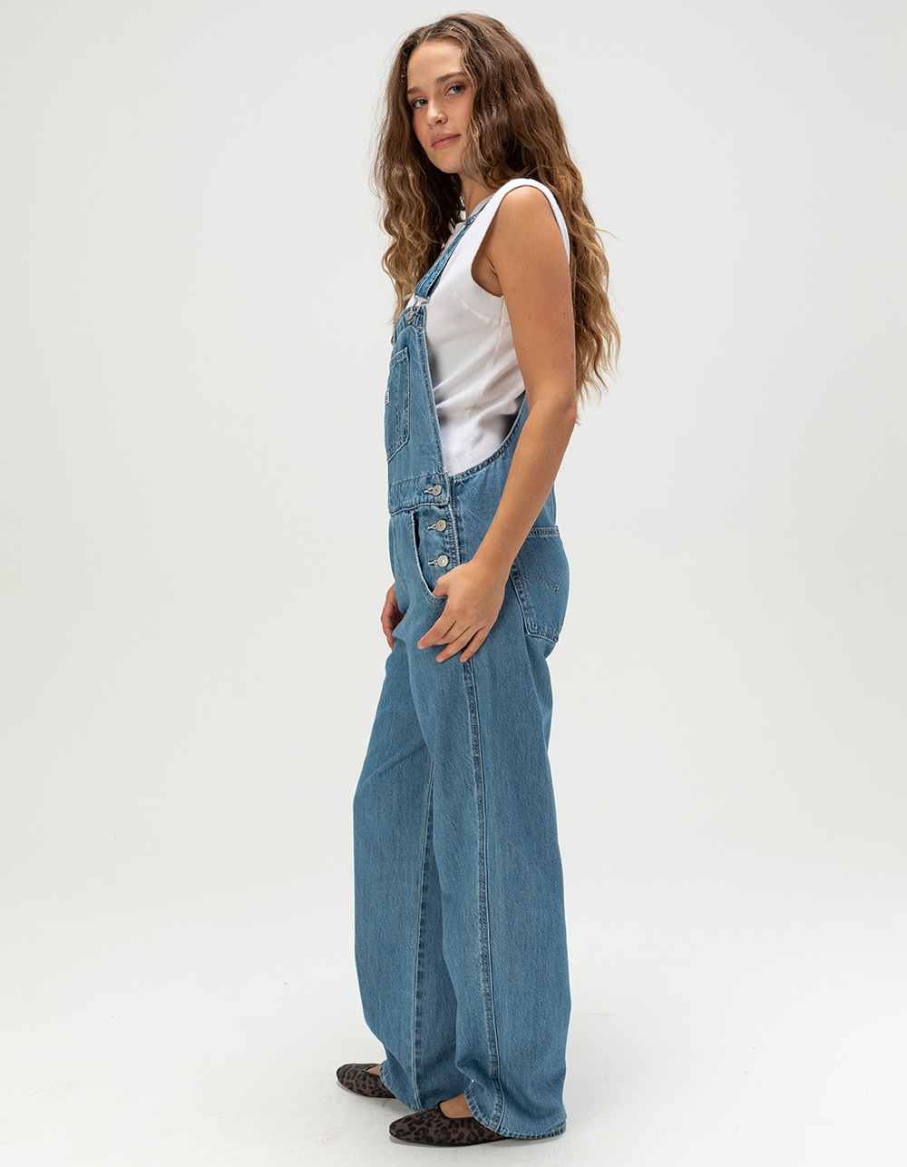 LEVI'S Vintage Denim Womens Overalls - Chill Day MEDIUM INDIGO