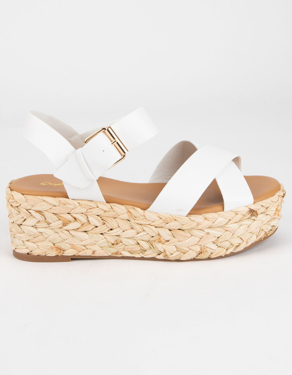 QUPID Raffia Womens Flatform Sandals - WHITE | Tillys
