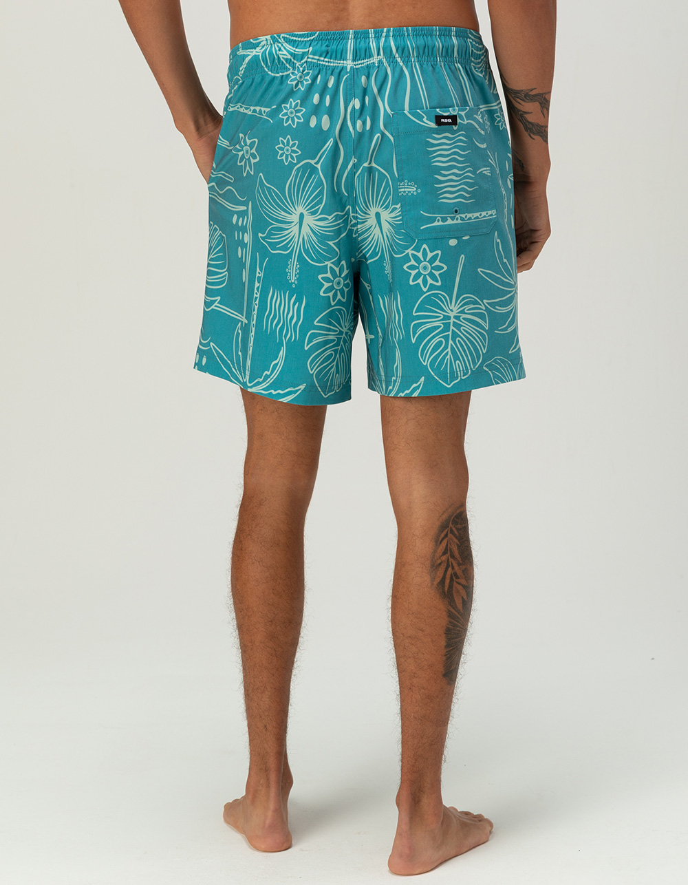 RSQ Mens 6.5" Swim Trunks - TEAL GREEN