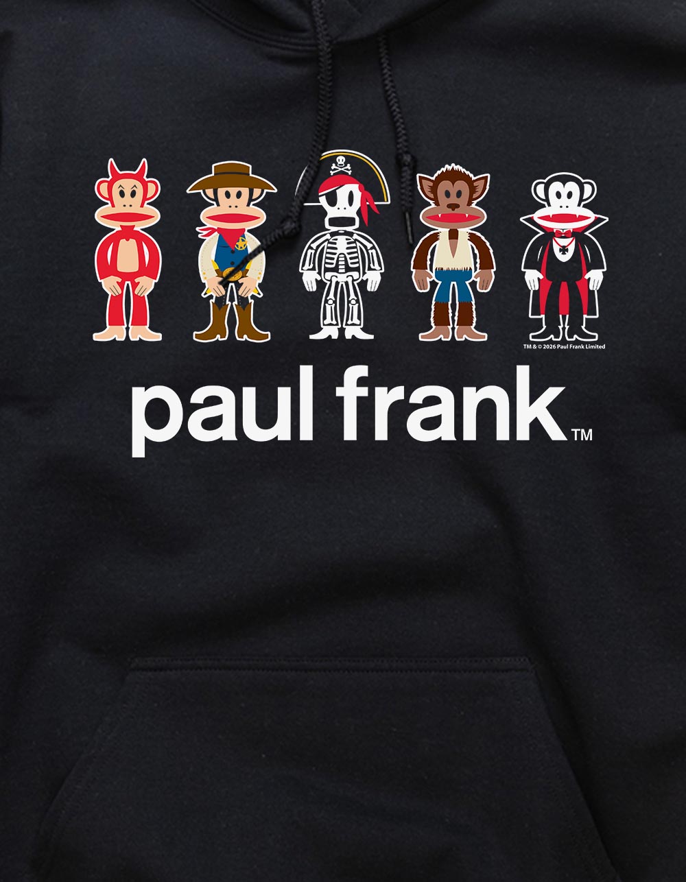 PAUL FRANK Halloween Crew Unisex Hoodie - BLACK