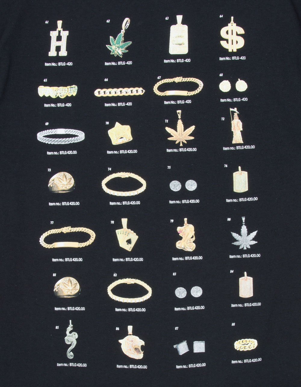 HUF Jewelry Mens Tee - BLACK