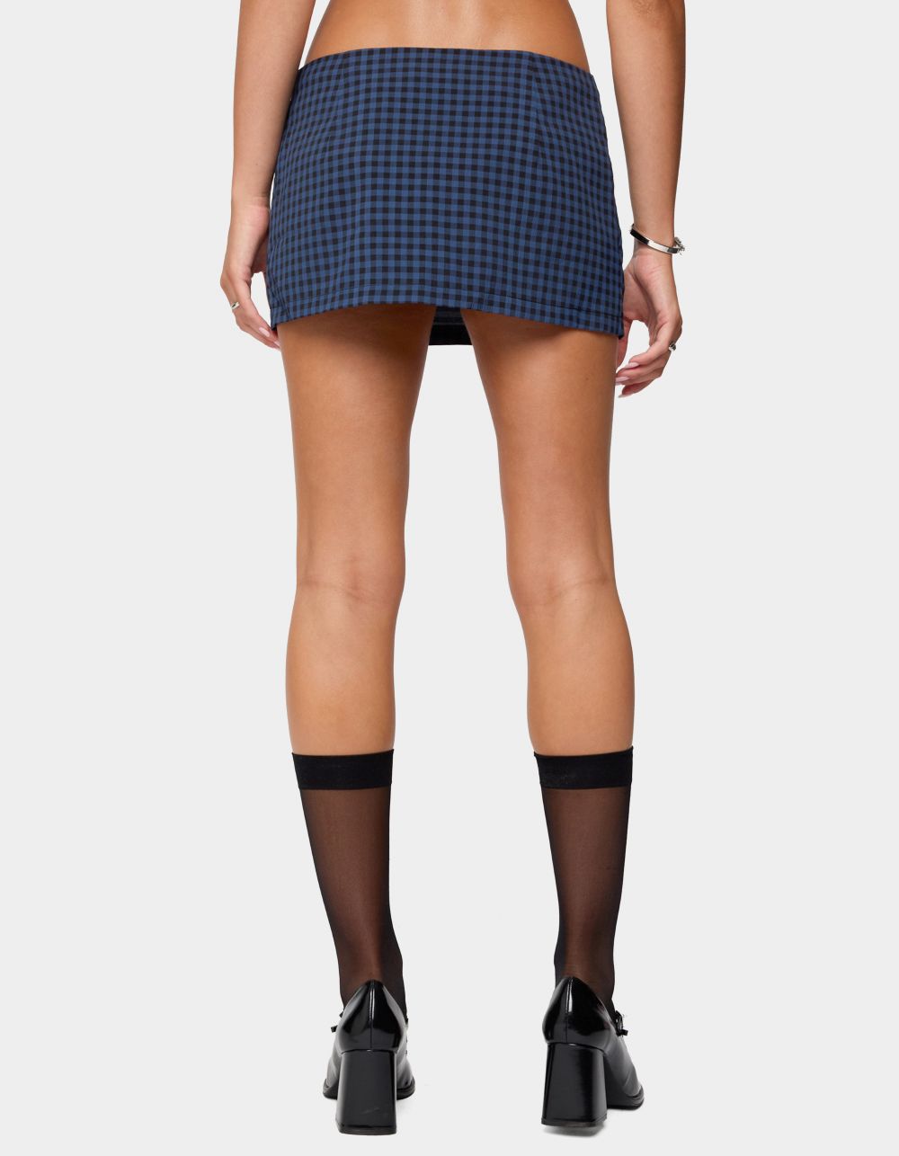 EDIKTED Winsley Gingham Mini Skort - BLUE