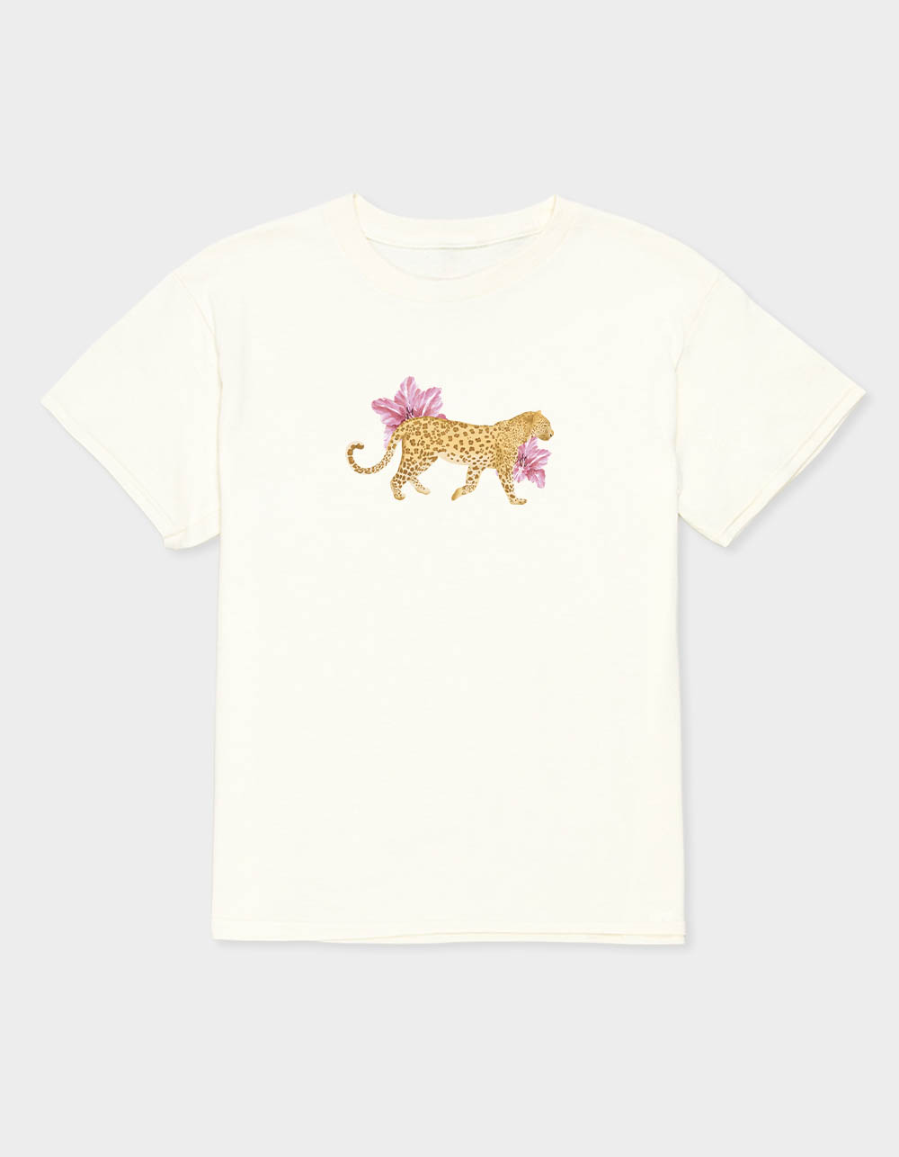 LEOPARD Flowers Unisex Kids Tee - OFF WHITE
