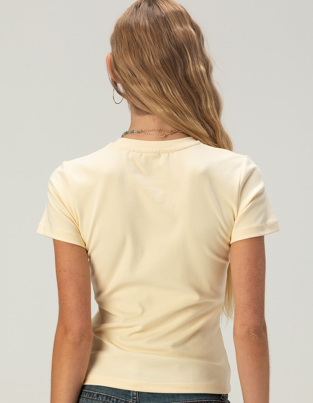 RHYTHM Hibiscus Womens Baby Tee - YELLOW