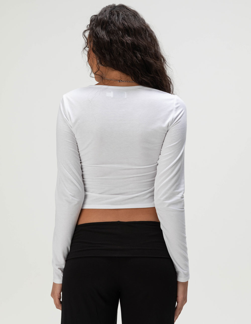 JUICY COUTURE Womens Long Sleeve Baby Tee - WHITE