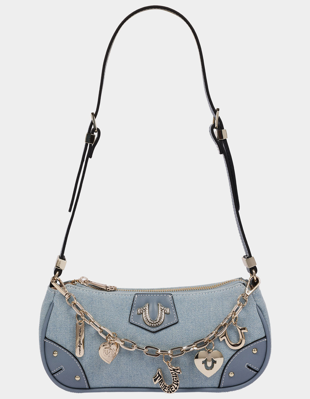 TRUE RELIGION Horseshoe Chain Shoulder Bag - DENIM