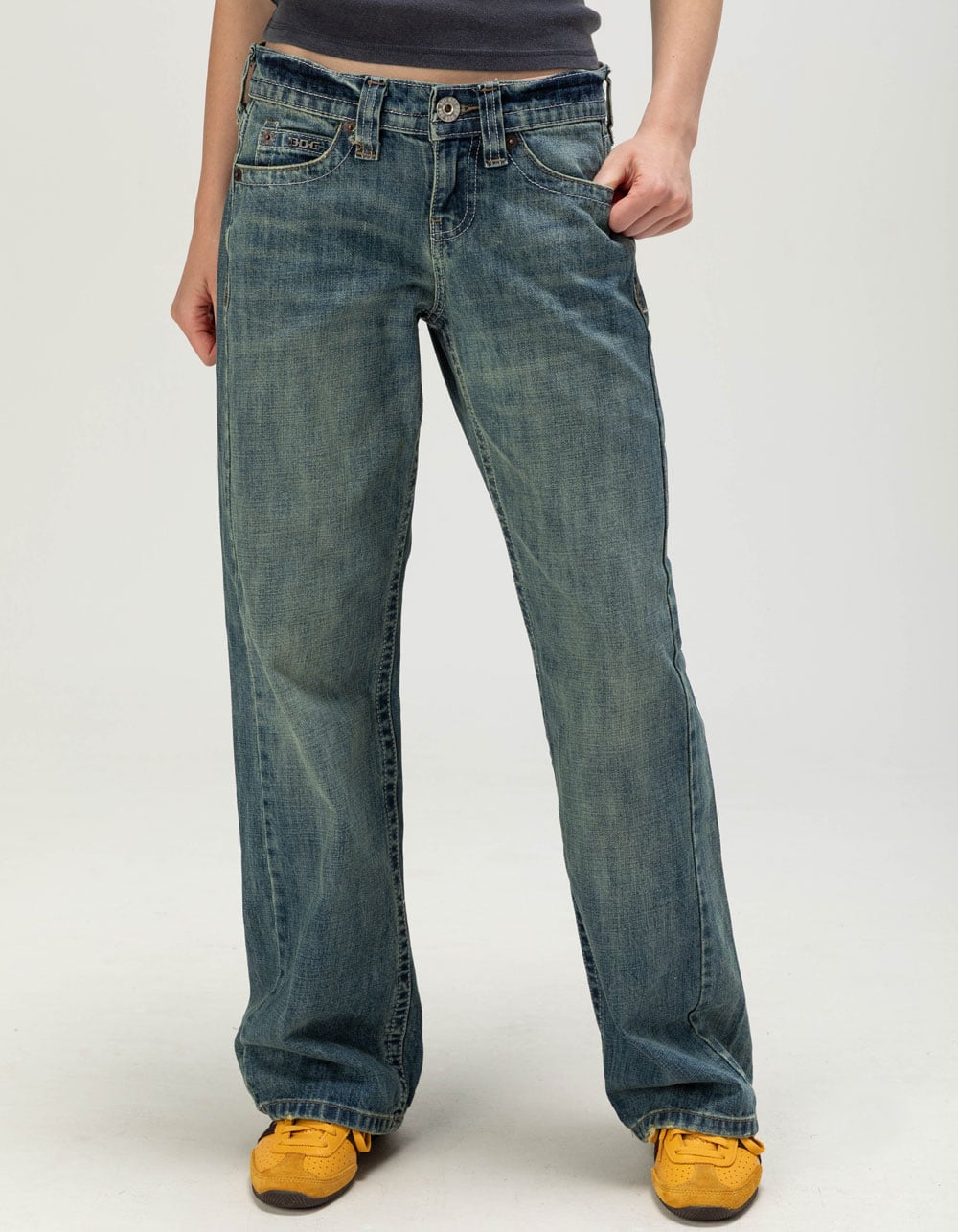 BDG Urban Outfitters Kayla Low Rise Womens Slouchy Jeans - DARK BLAST