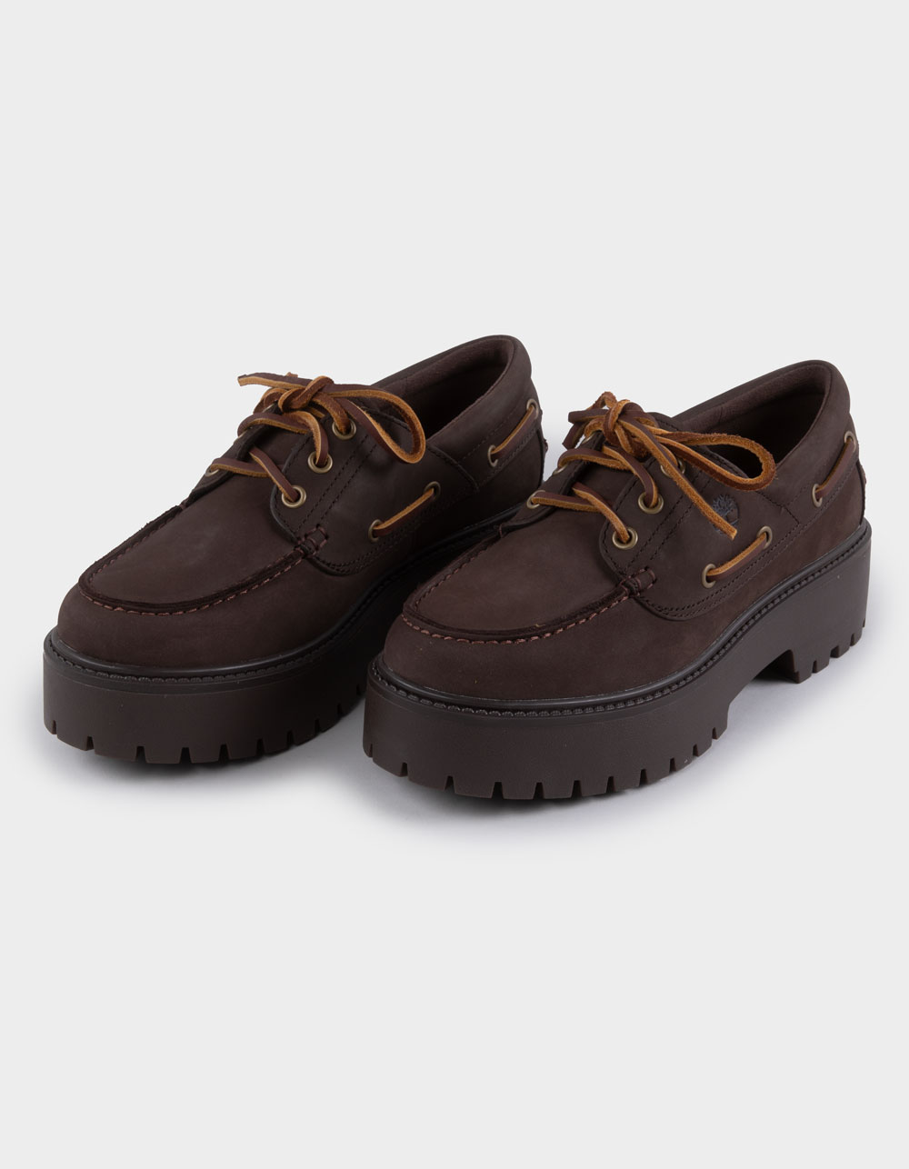 TIMBERLAND Stone Street Womens Platform Boat Shoes - DARK BROWN