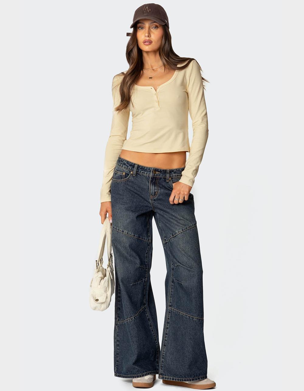 EDIKTED Leah Henley Top - YELLOW