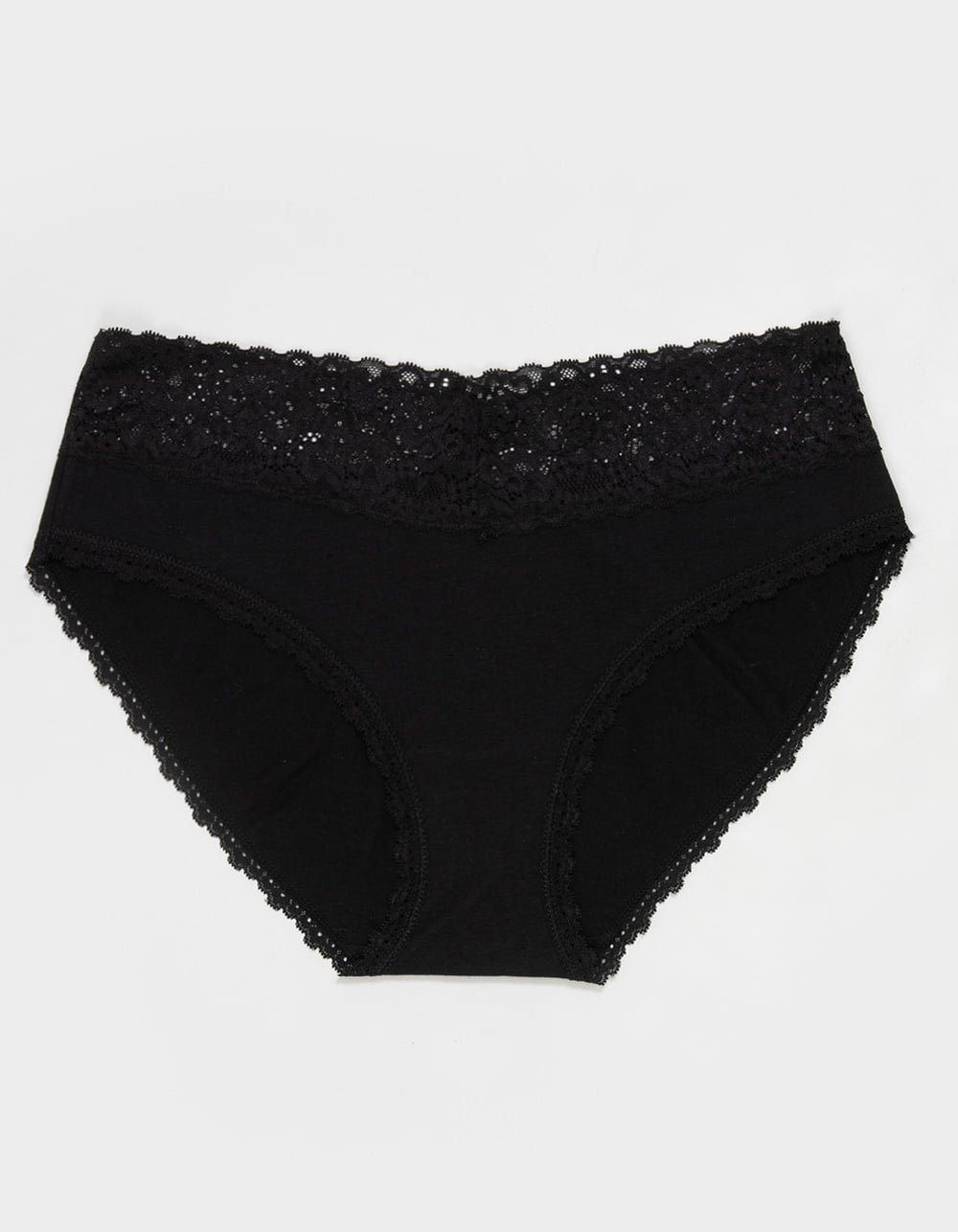 FULL TILT Stretch Cotton Lace Trim Hipster Panties