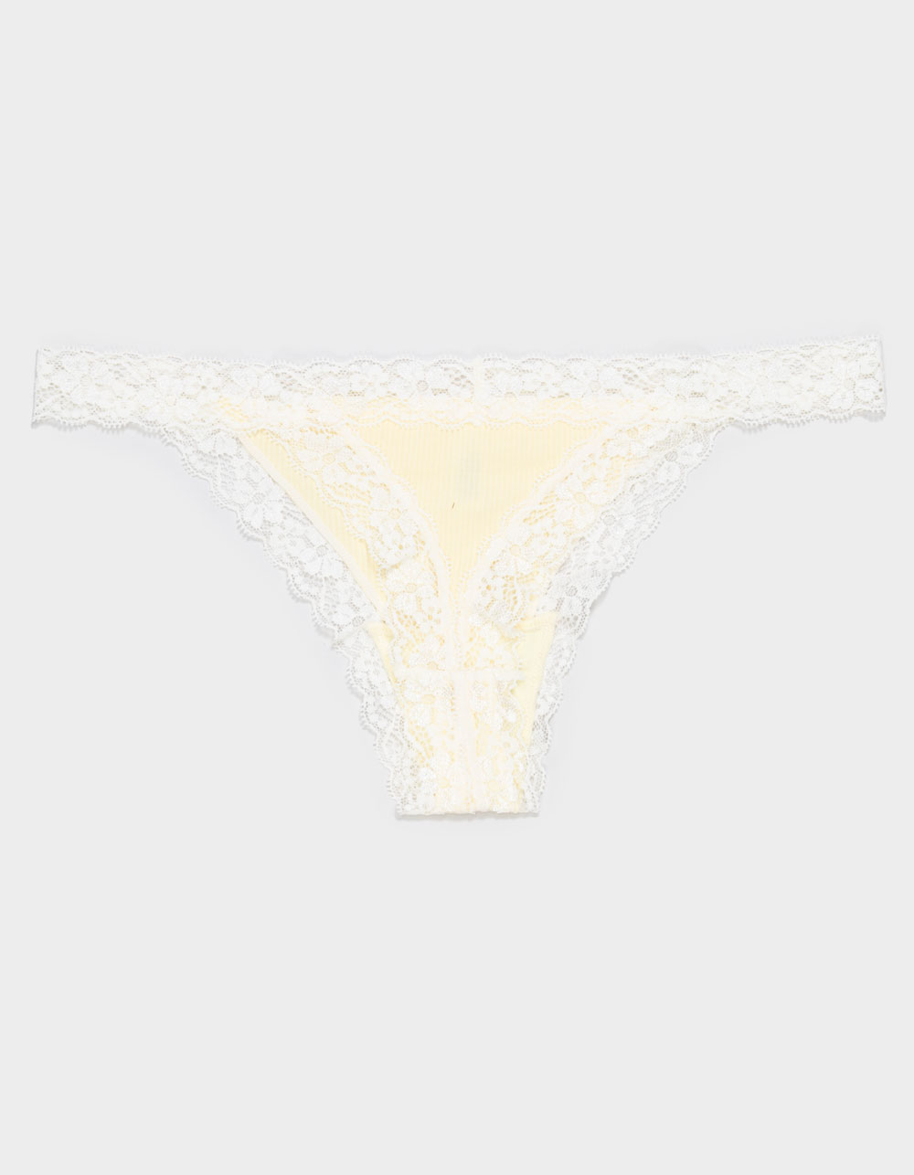 FULL TILT Rib Lace Trim Thong