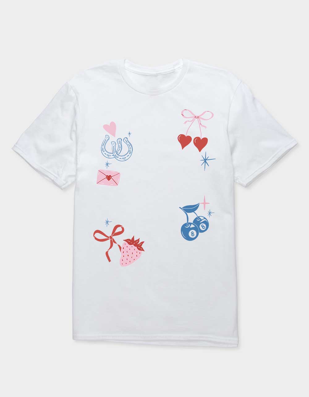 BOW Heart Sparkle Collage Unisex Tee - WHITE