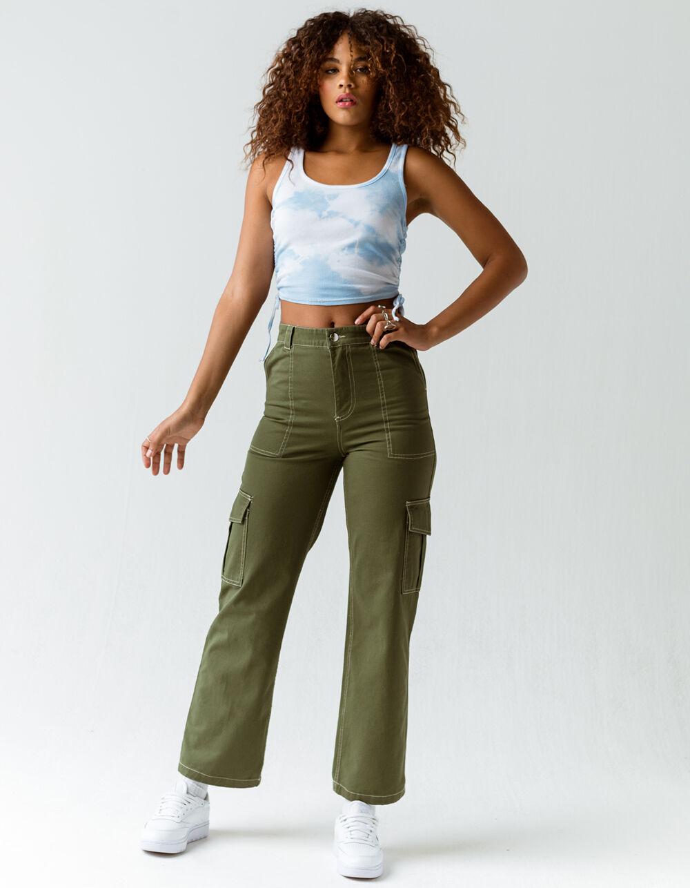 FULL TILT Contrast Stitch Womens Cargo 