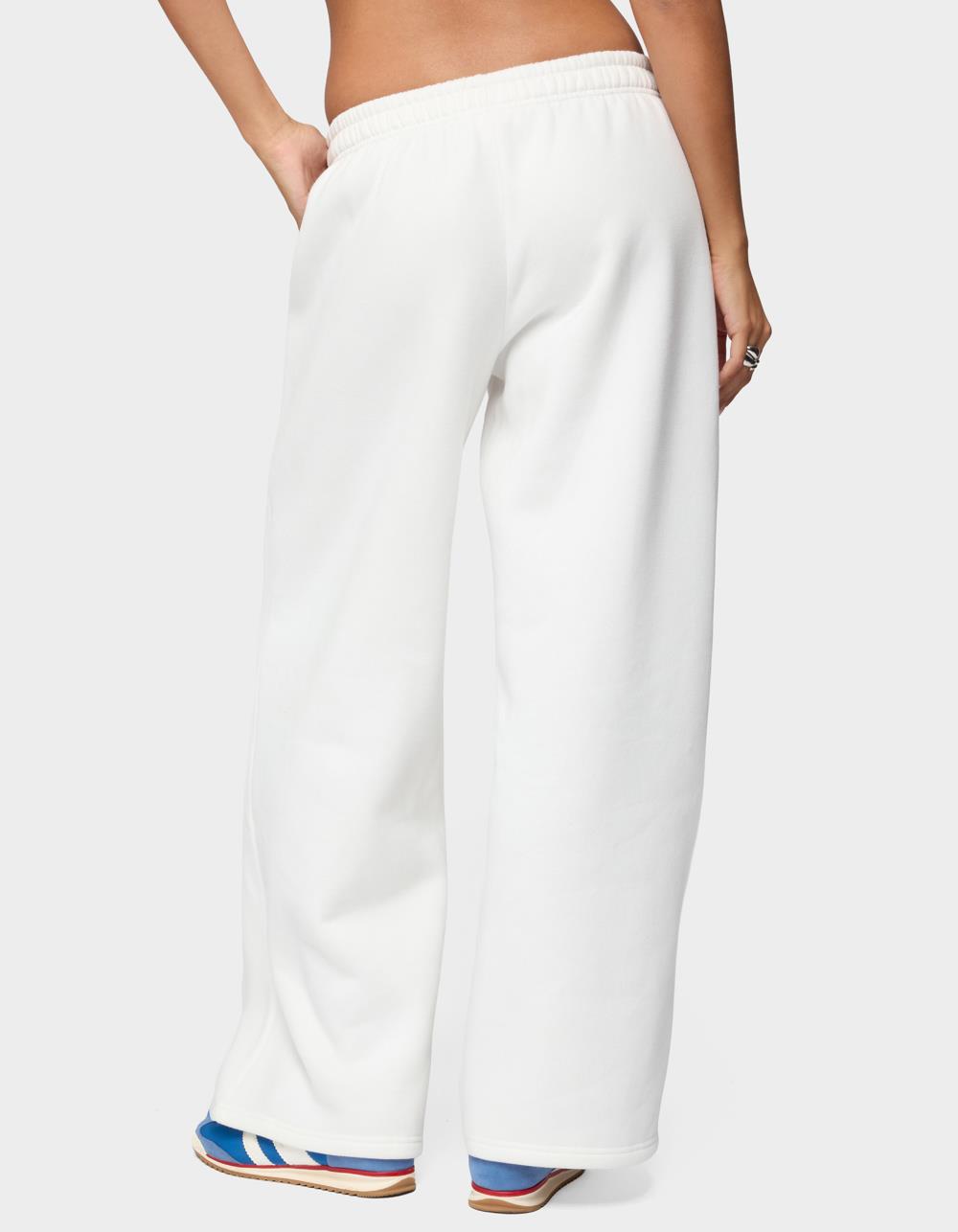 EDIKTED Keychain Cutie Straight Leg Sweatpants - WHITE