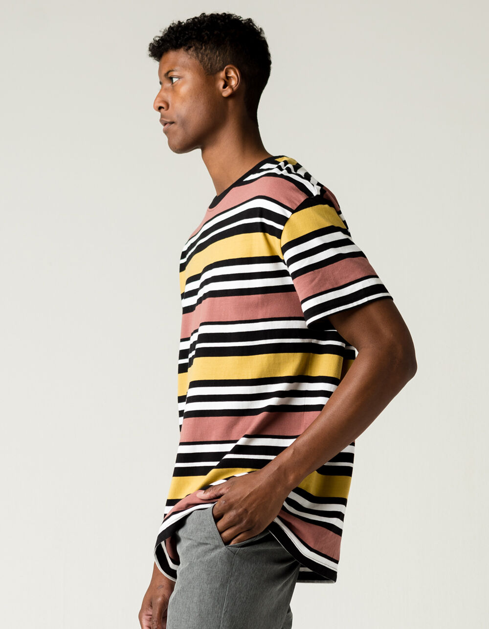 RSQ Oversized Striped Mens T-Shirt - BLACK/RED | Tillys