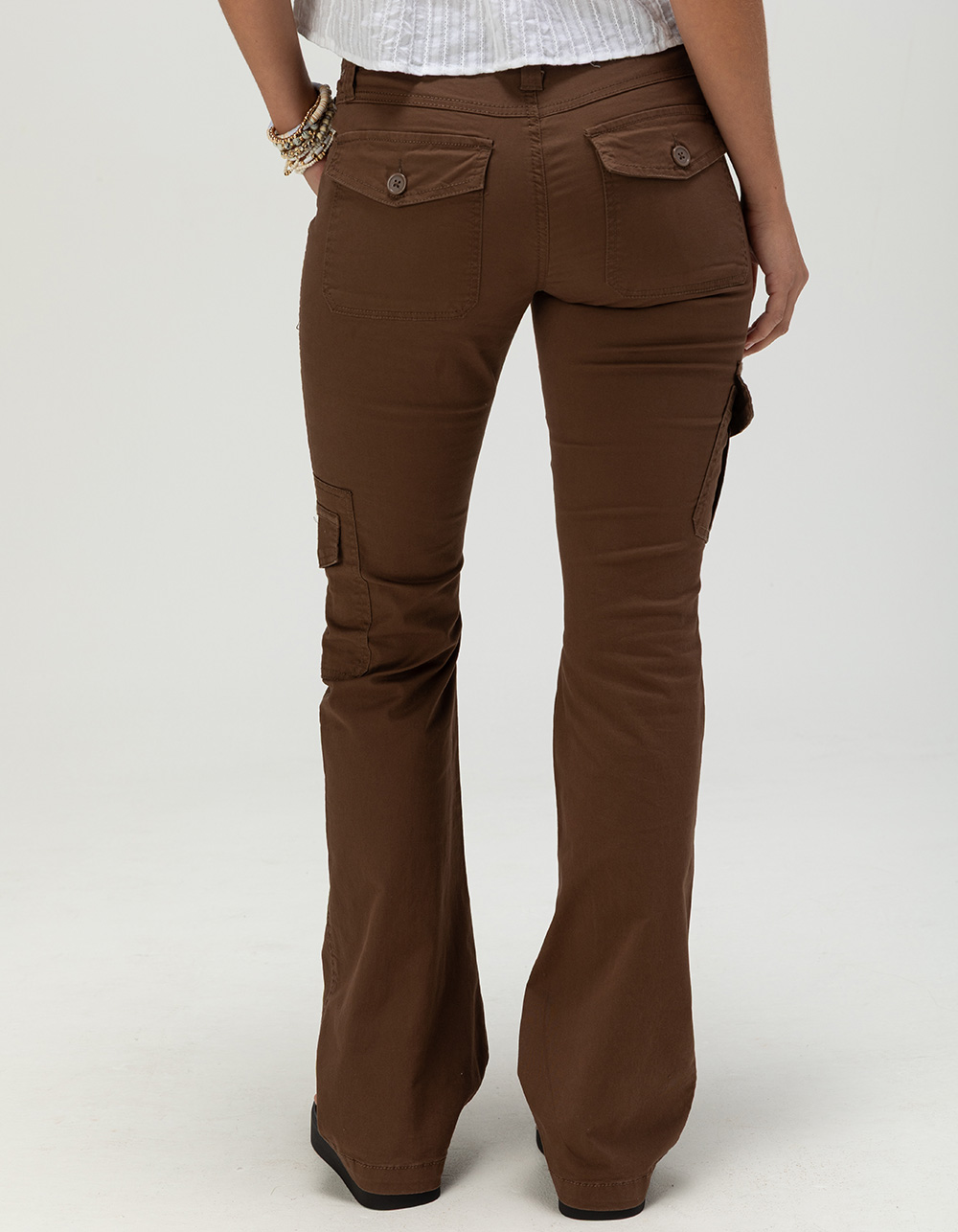 RSQ Womens Low Rise Bootcut Cargo Pants - BROWN