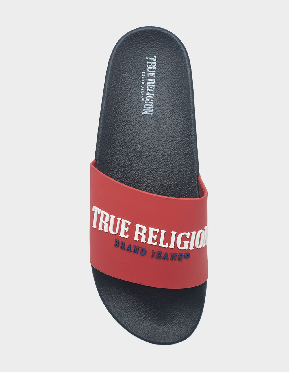 TRUE RELIGION Weezy Mens Logo Slides - RED