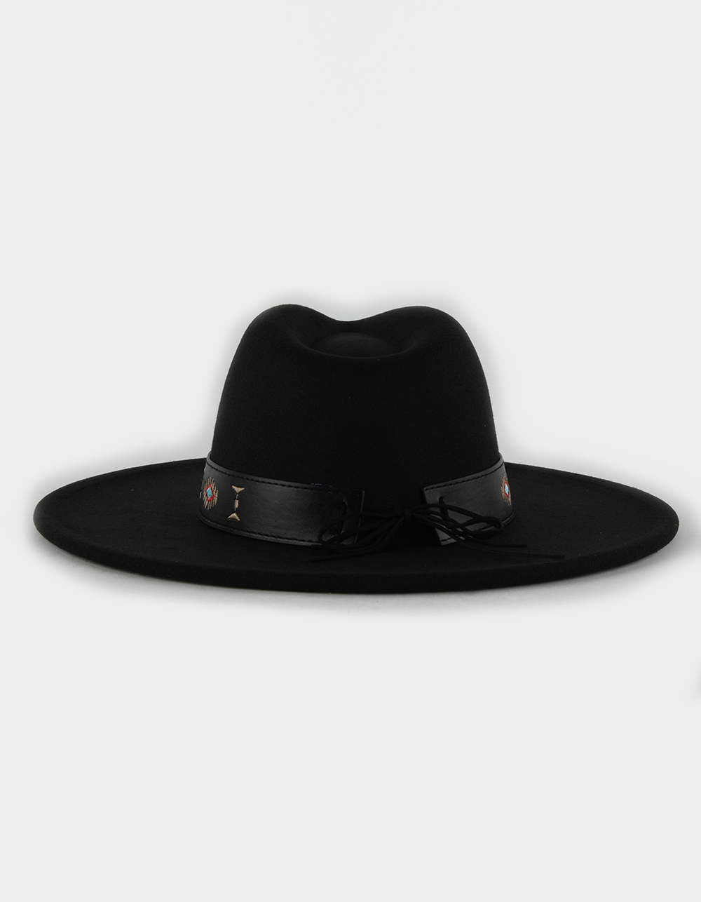 Geo Trim Faux Wool Panama Womens Hat BLACK Tillys