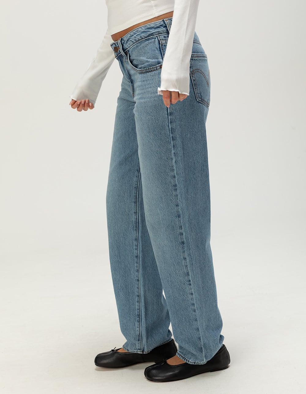 LEVI'S Superlow Straight Womens Jeans - Let Love MED BLAST