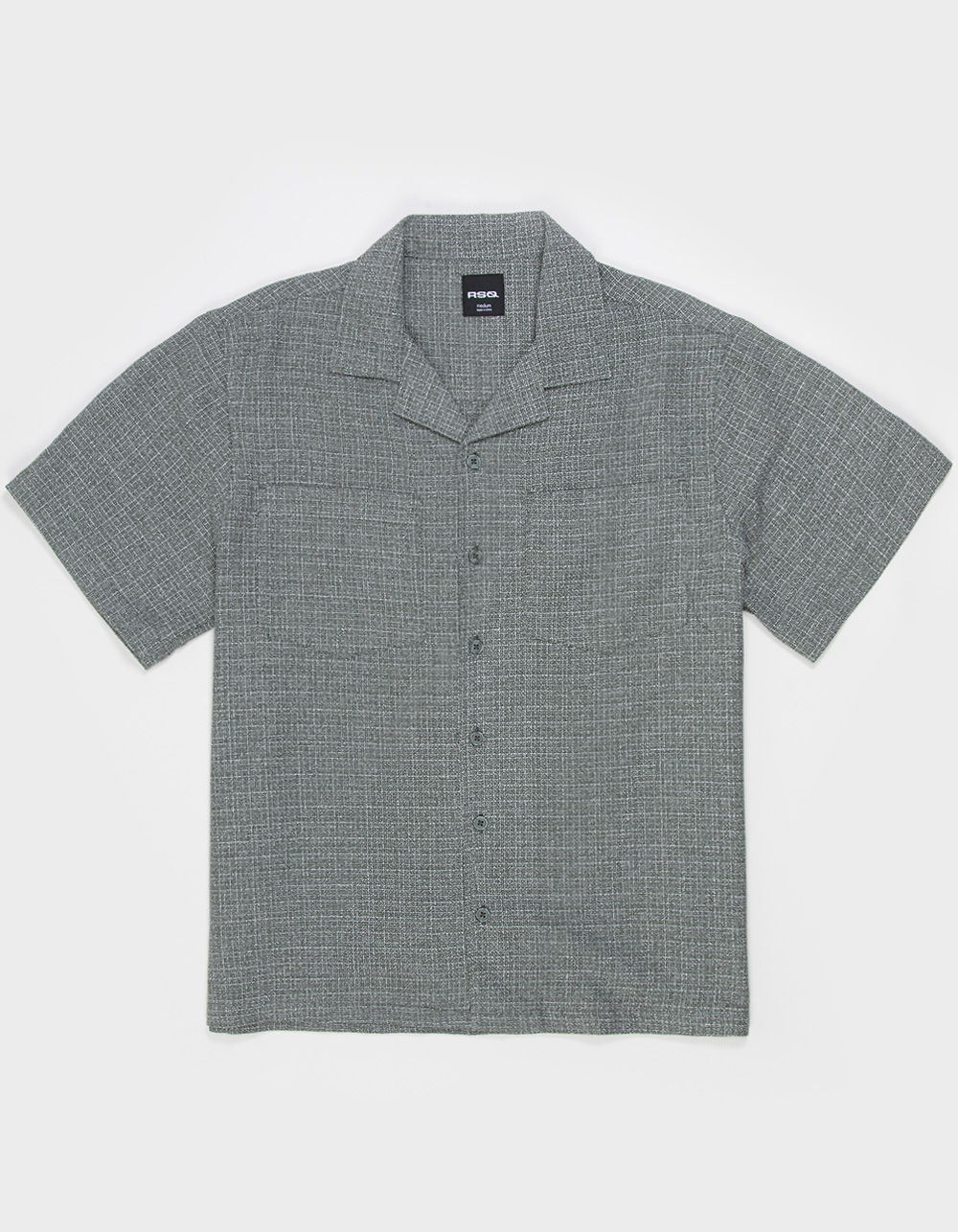 RSQ Mens Textured Camp Shirt - OLIVE