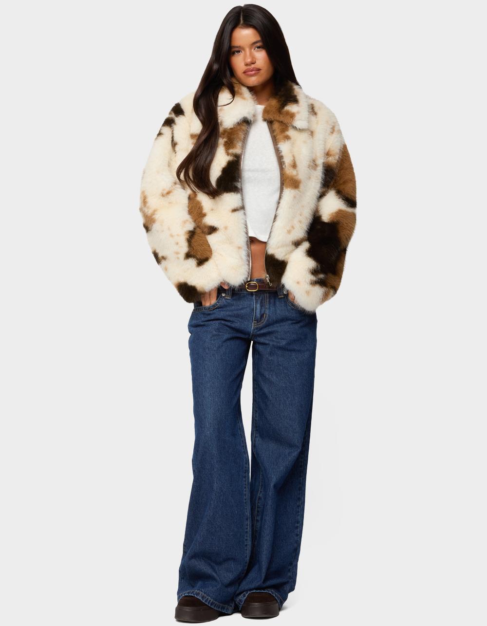 EDIKTED Raiyne Low Rise Wide Leg Jeans - DARK BLUE