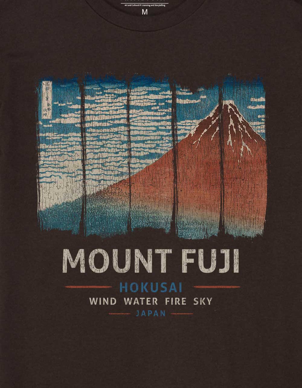 JAPAN Mount Fuji Distressed Panels Unisex Tee - CHOCOLATE
