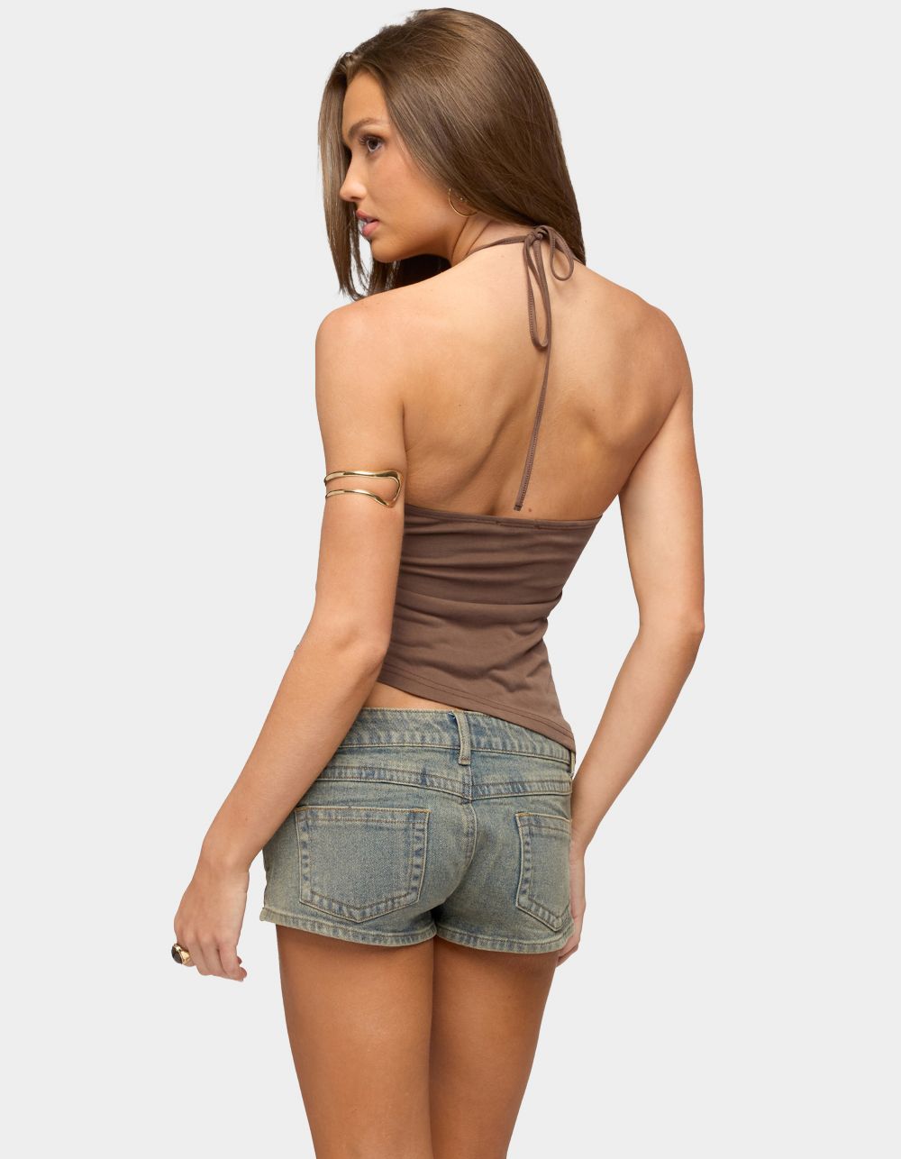 EDIKTED Ellise Studded Built Bra Top - BROWN