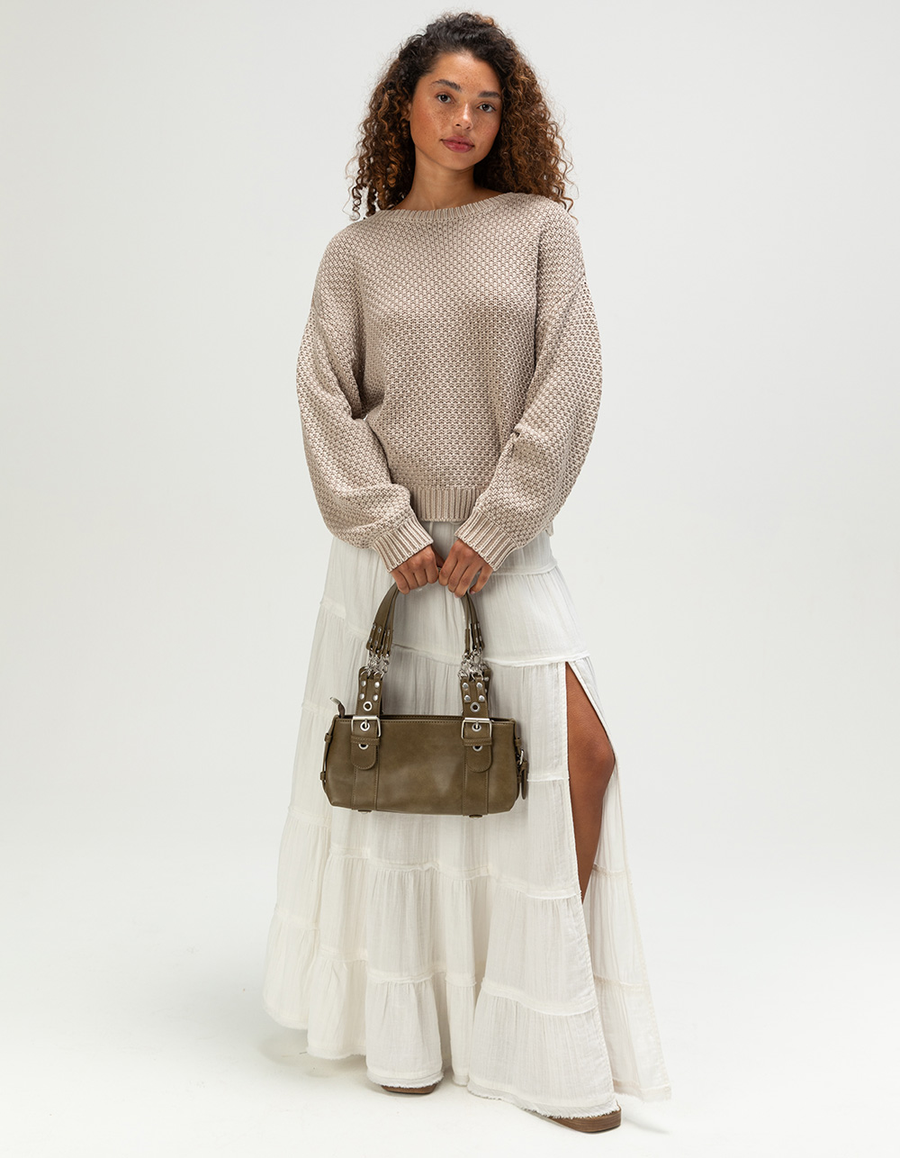 Kenz Moto Shoulder Bag - OLIVE