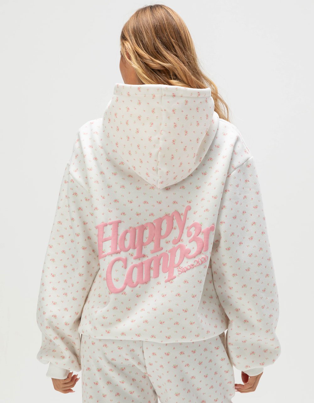 HAPPY CAMP3R Garden Confetti Womens Hoodie - WHITE