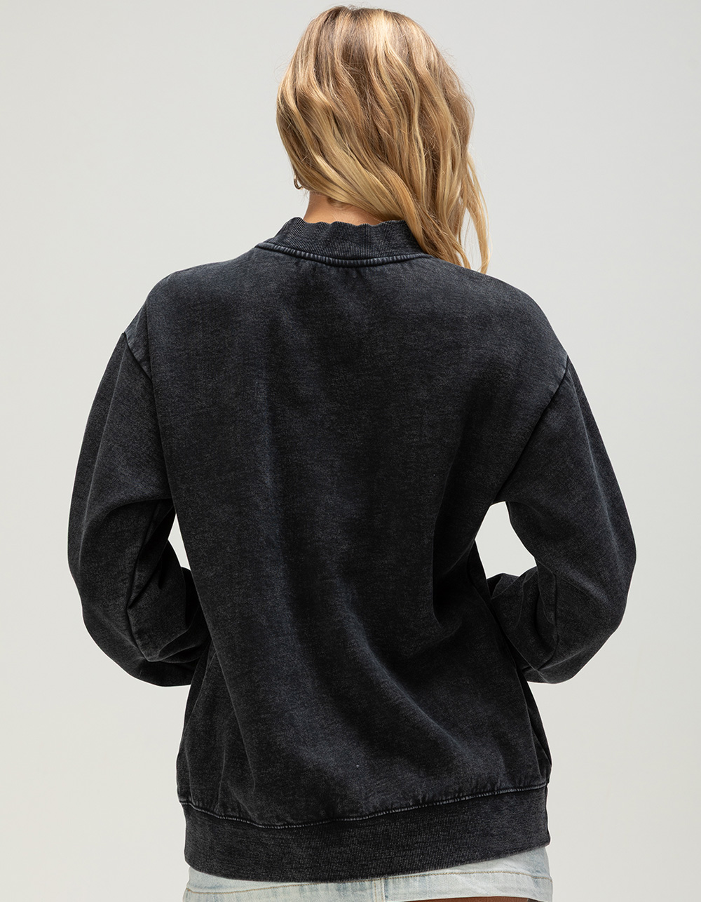 BILLABONG Sun Washed Womens Mock Neck Sweatshirt - BLACK