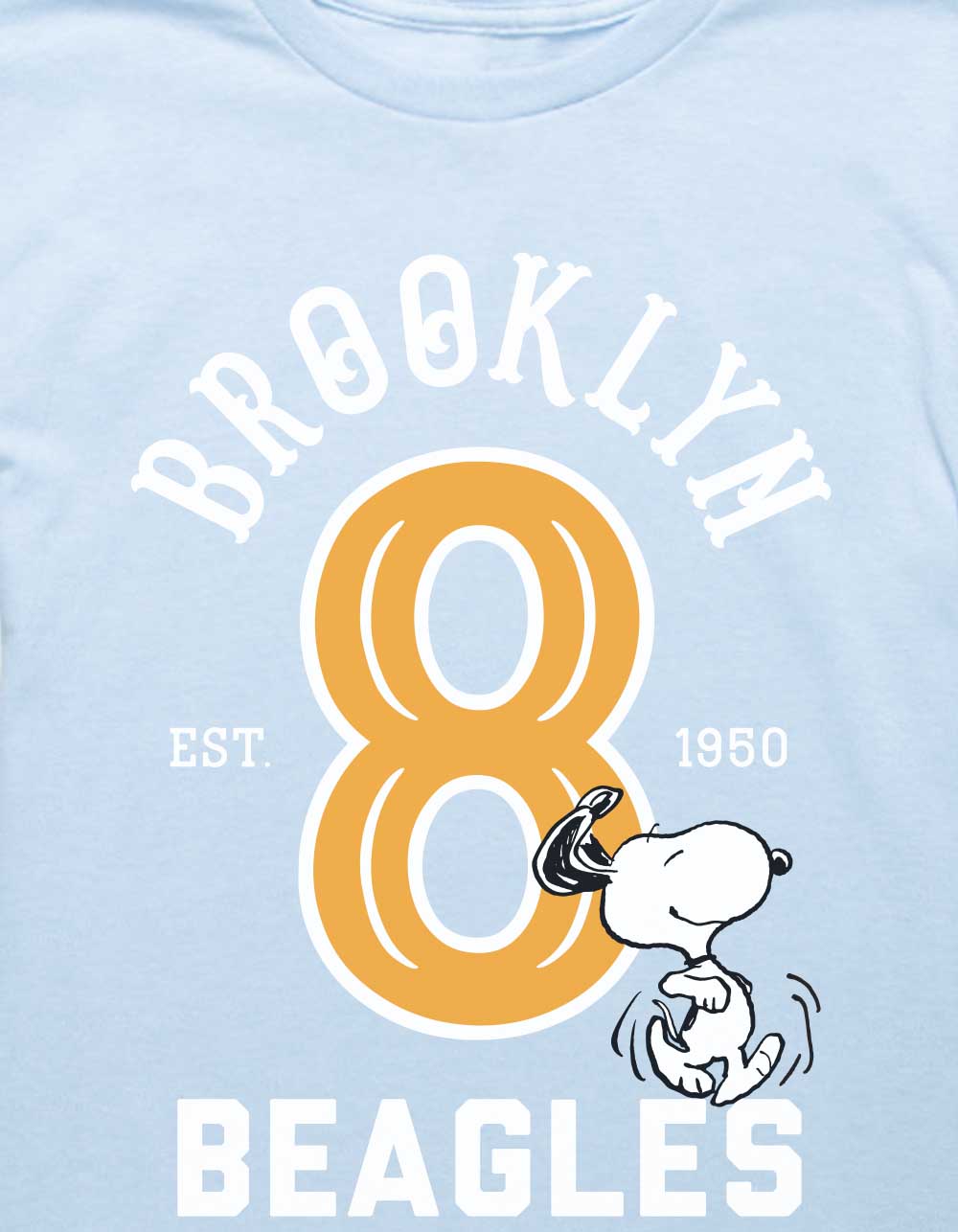 PEANUTS Brooklyn Beagles Unisex Kids Tee - LIGHT BLUE