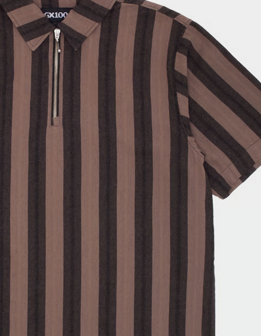 GX1000 Stripe Mens Quarter Zip Shirt - BLACK/BROWN