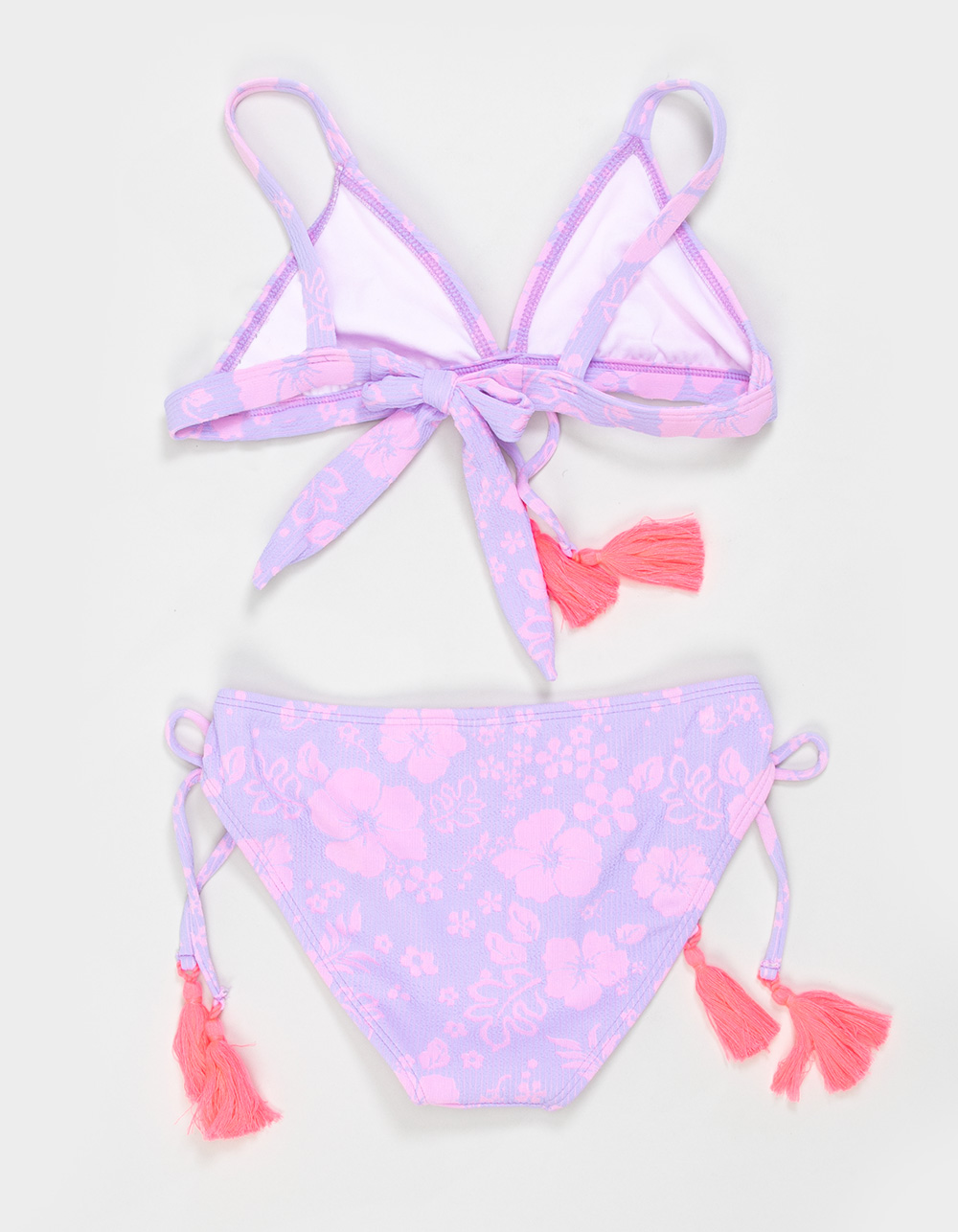 BEACH LINGO Texture Girls Triangle Top Bikini Set - LT PURPLE