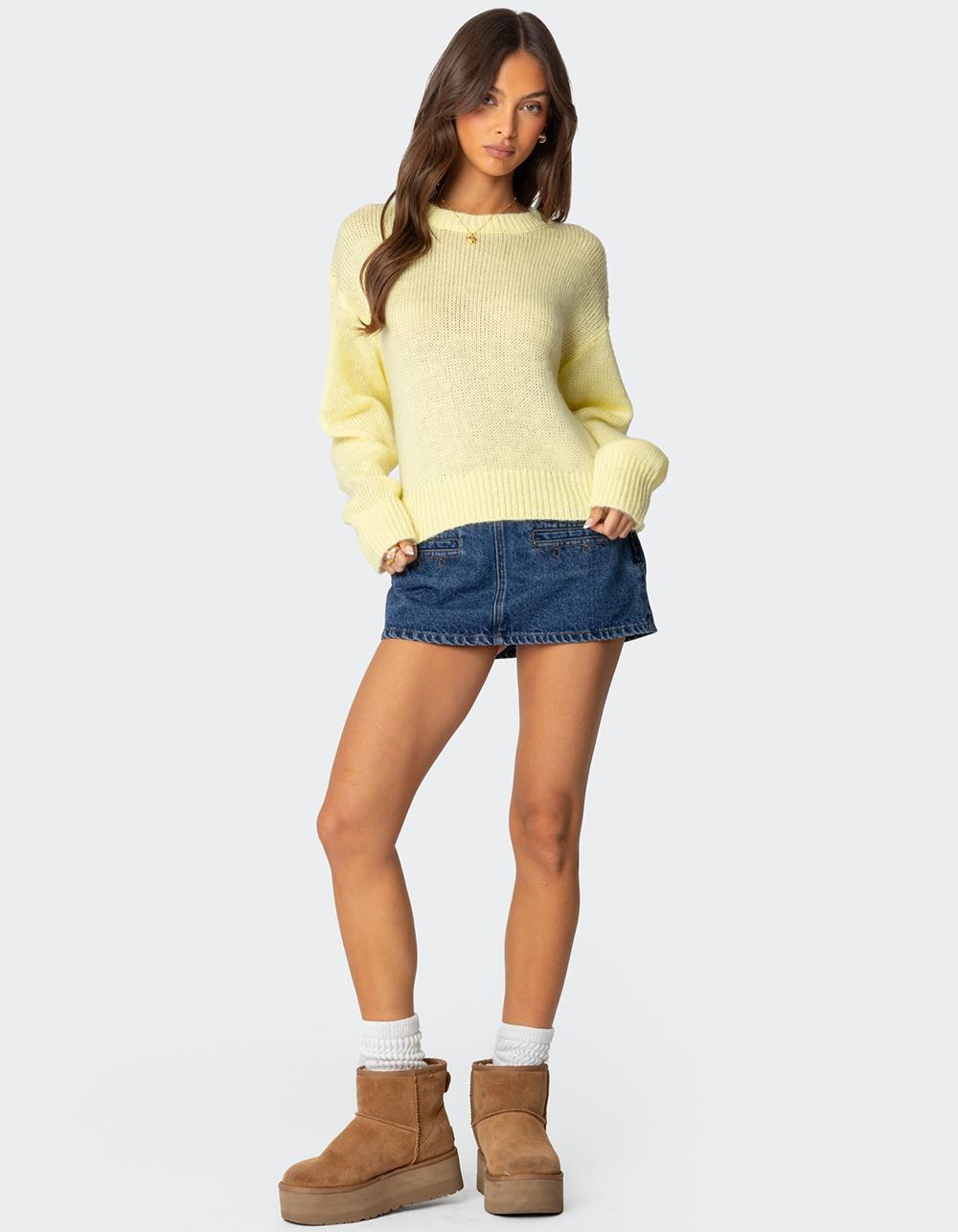 EDIKTED Kyrah Oversized Knit Sweater - YELLOW