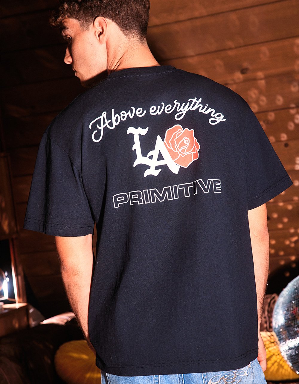 PRIMITIVE Champs Mens Boxy Heavyweight Tee - BLACK