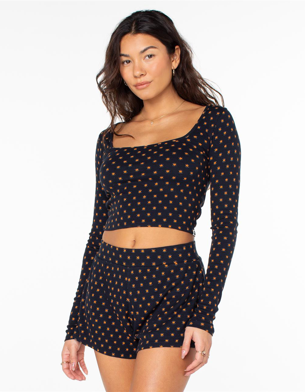 ROXY Feelin Cozy Womens Long Sleeve Top - BLACK
