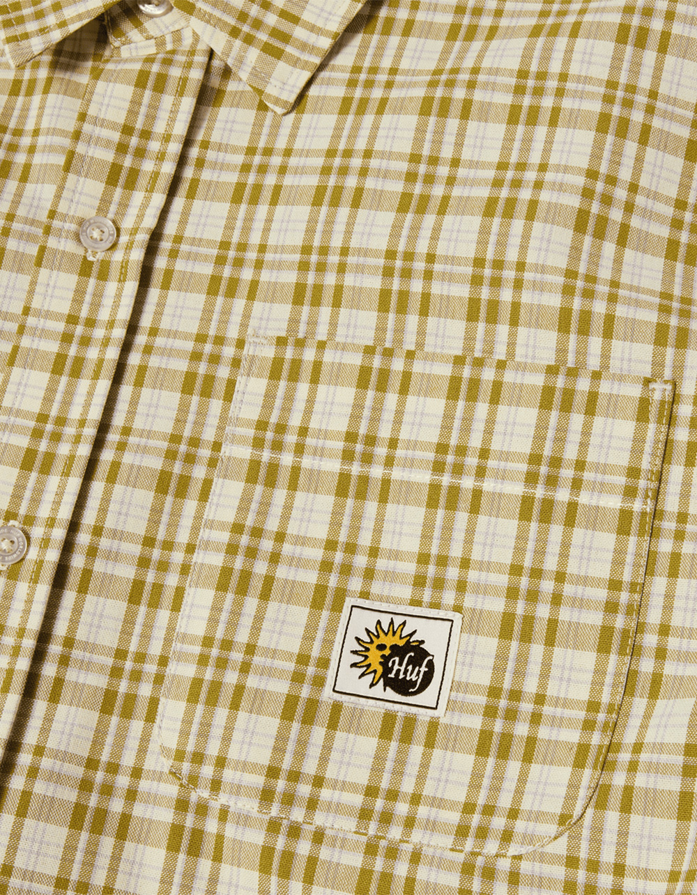 HUF Total Eclipse Mens Button Up Shirt - GREEN COMBO