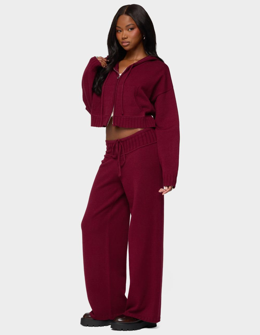 EDIKTED Russell Straight Leg Knit Pants