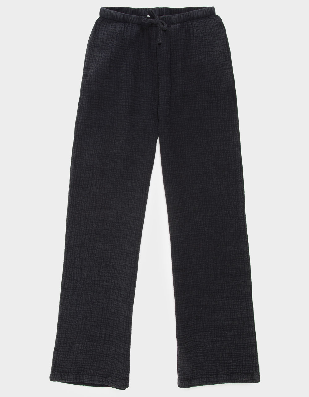 FULL TILT Girls WASHED Knit Wide Leg Pants - BLACK