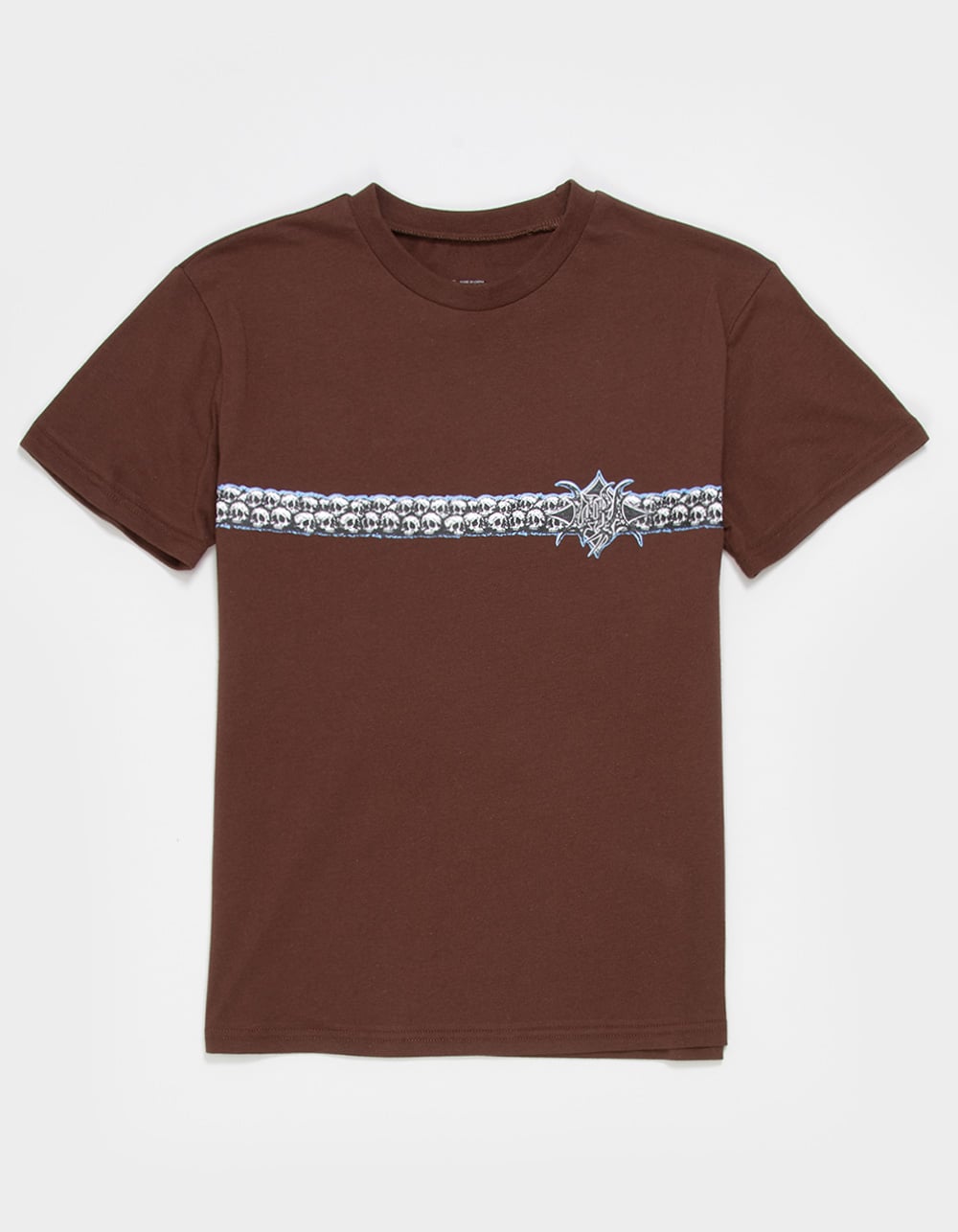 LIRA Skull Stripe Boys Tee - BROWN