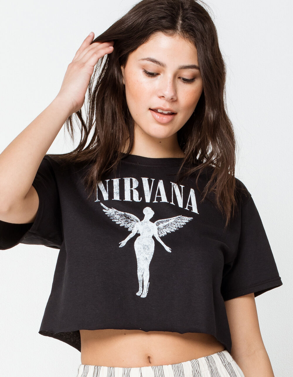 LIVE NATION Nirvana Womens Crop Tee - BLACK | Tillys