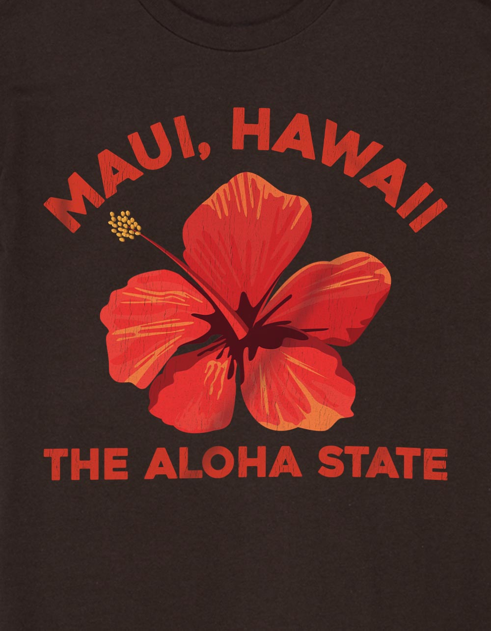 HAWAII Maui The Aloha State Unisex Tee - CHOCOLATE