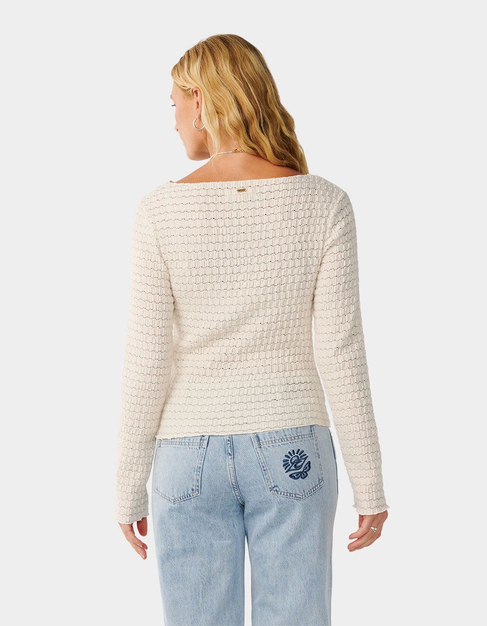 RIP CURL Bossa Nova Textured Womens Long Sleeve Tee - BONE